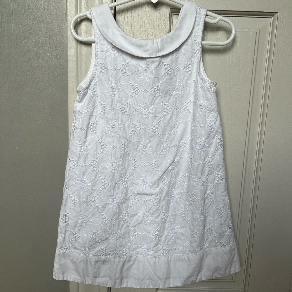 Janie and Jack little girls white eyelet dress size 4